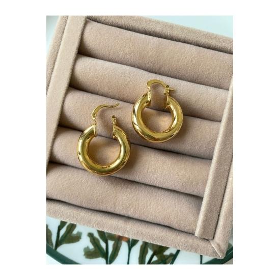 Jewelry And Accessories Steel Gold Tube Hoop Earrings