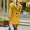 Womens Winter Lapel Wool Coat Trench Jacket Long Sleeve Overcoat Outwear