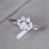 Animal Bear Cat Dog Paw Rainbow Blue Fire Opal Rings For Women 925 Sterling Silver Filled Zircon Heart Claws Wedding Thin Ring