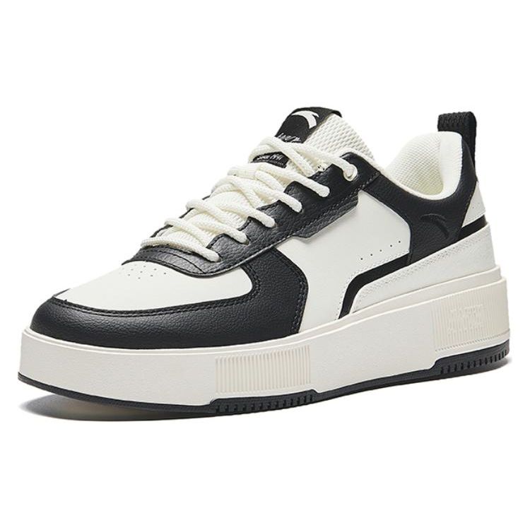 Anta Milk Cap Height Increasing Lightweight Low Top Sneakers Men Sneakers Black White 912428008-5