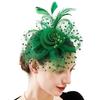 Flower Mesh Feathers Fascinator Hat Hoop Hair Clip Bride Headdress Party Mesh Hair Band Wedding