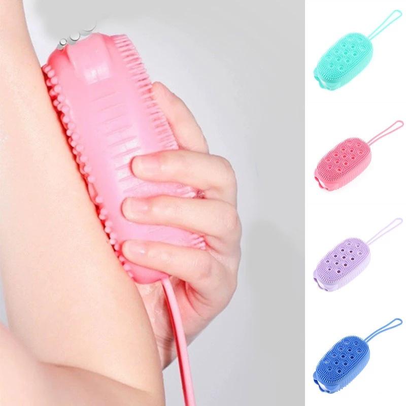Новая креативная двухсторонняя щетка для душа, массажная щетка, силиконовая щетка для ванной комнаты, чистящие средства, скребок для тела