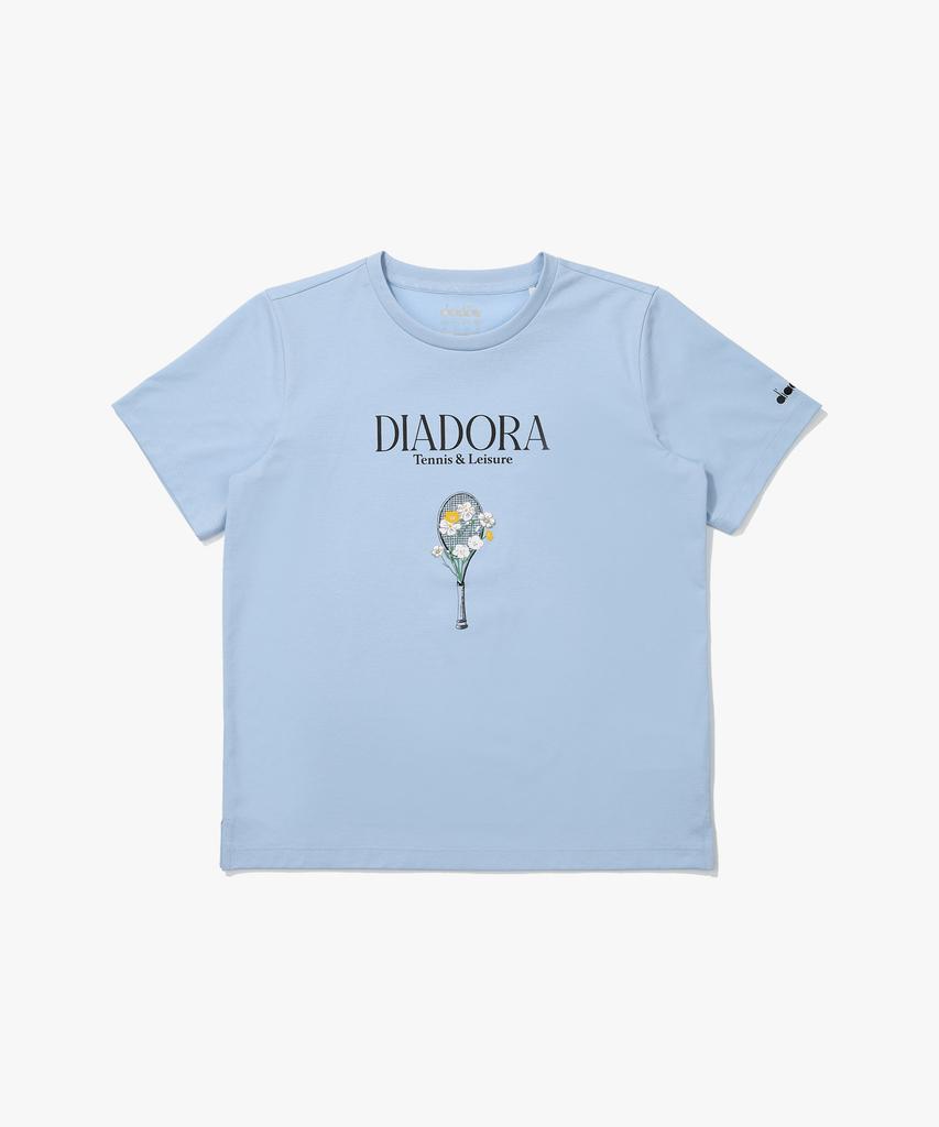 Diadora Цветущая цветочная женская футболка с коротким рукавом синяя