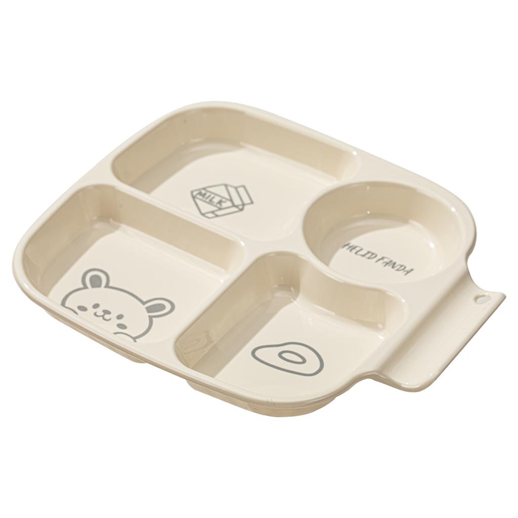 WORTHBUY New Cute Dinner Plate Dish With Compartments Reusable Fruit Salad Plates Weight Control Plastic Divided Food Plate