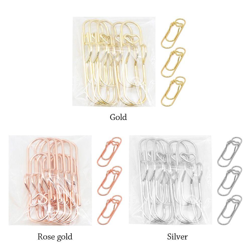 5PCS/Set Metal Bookmarks Stationery Separator Pages Tags Creative Pen Holder Clip