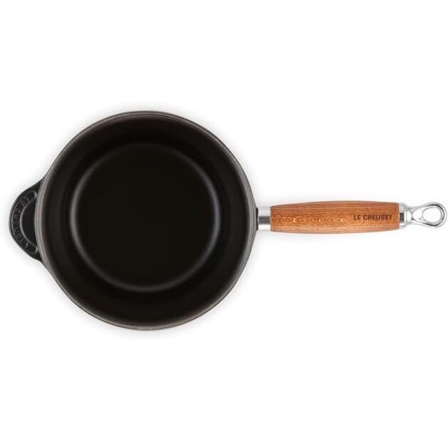 Кастрюля Le Creuset профессиональная с деревянной ручкой 18 см черная глянцевая (21139181402460)
