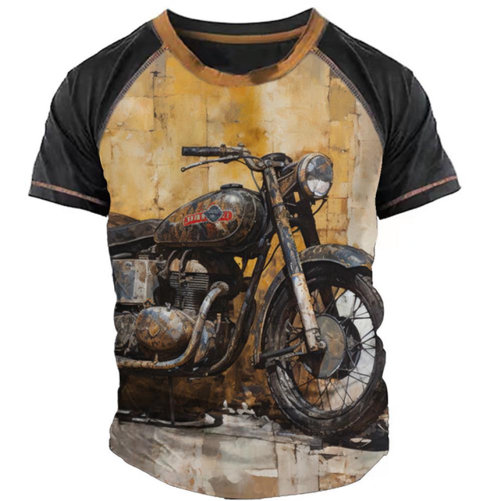 Винтажные мотоциклетные футболки для мужчин, летняя одежда, футболки с 3d графикой, уличная одежда, топы с короткими рукавами, мужские мотоциклетные рубашки, футболки