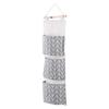 3 Pockets Cotton Linen Wall Hanging Storage Bag Door Pouch Bedroom Home Office Organizer Gray