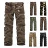 Мужские прямые рабочие брюки повседневные брюки однотонные камуфляжные комбинезоны с карманами на поясе