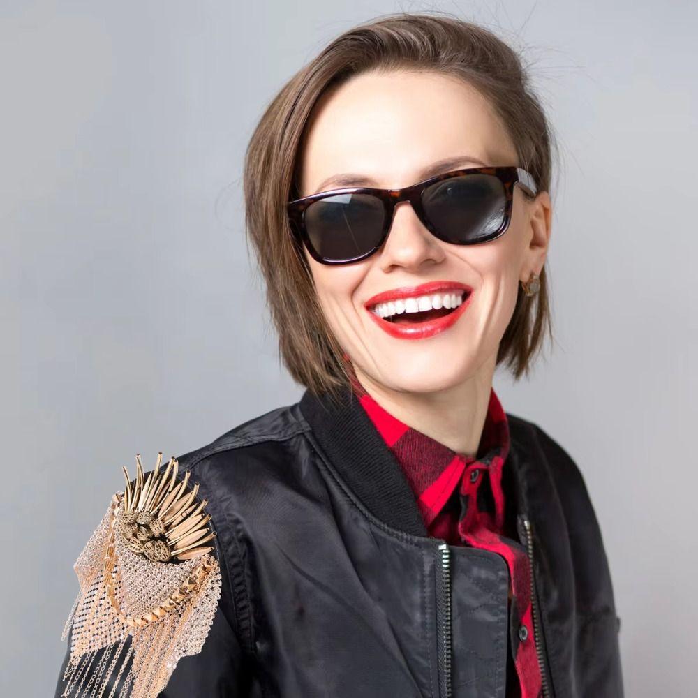 Брошь-булавка Наплечник Крутая куртка Винтажная брошь Кисточка Цепочка Эполет Костюм