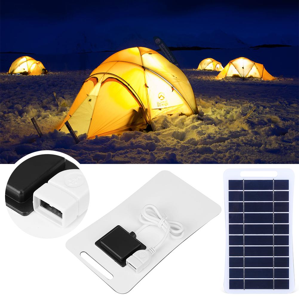 Солнечная зарядная панель 2 Вт 5 В, USB-зарядное устройство для аккумуляторов, небольшая водонепроницаемая портативная электростанция для телефонов, для кемпинга, походов и путешествий.
