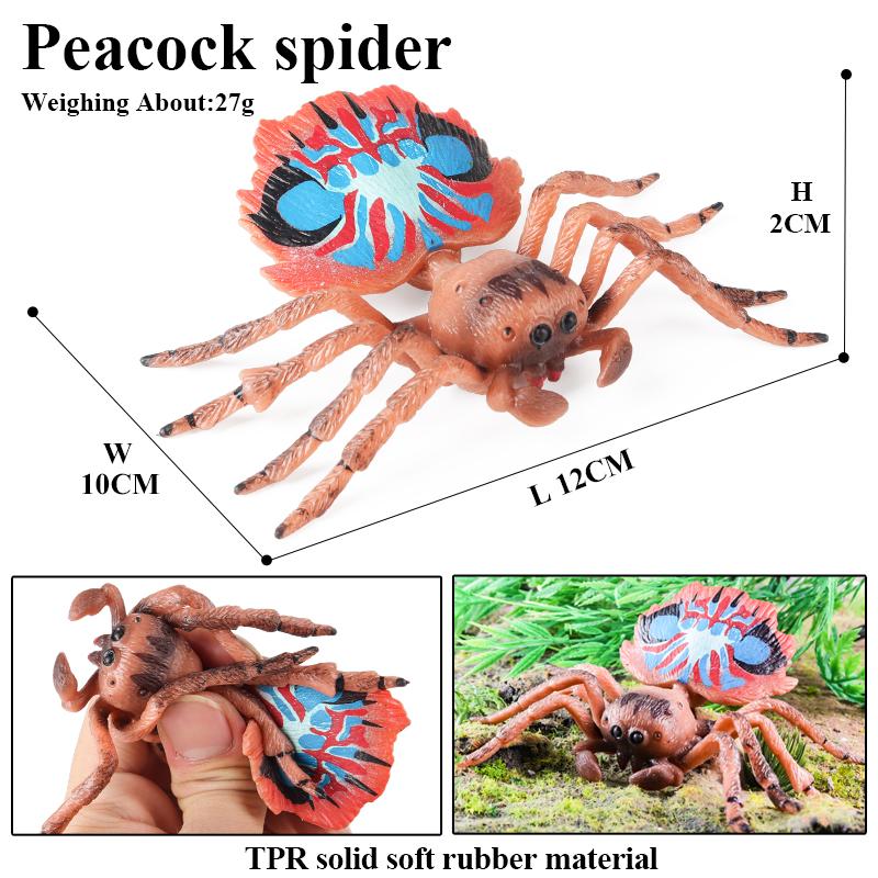 Oenux Модель дикого насекомого, животного, гусеницы, ящерицы, паука, геккона, хамелеона, фигурки, мягкая TPR, игрушка для розыгрыша на Хэллоуин, подарок для ребенка