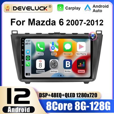 2 Din Android 12 Автомагнитола для Mazda 6 Rui Wing 2007 - 2012 Мультимедийный видеоплеер GPS 4G Carplay Auto Стерео RDS DVD Головное устройство