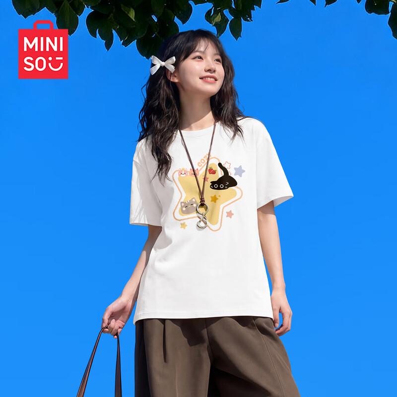 MINISO Женская хлопковая футболка с влагоотводящими свойствами
