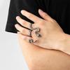 European & American Snake Zodiac Fashion Ring - Hip-Hop Black Open Design