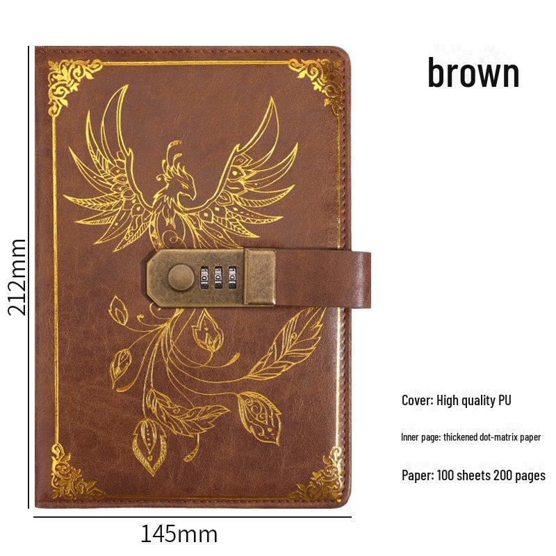 Подарочный набор из ретро-блокнота с паролем формата А5: Ежедневник деловых встреч в офисе с возможностью настраиваемого логотипа.