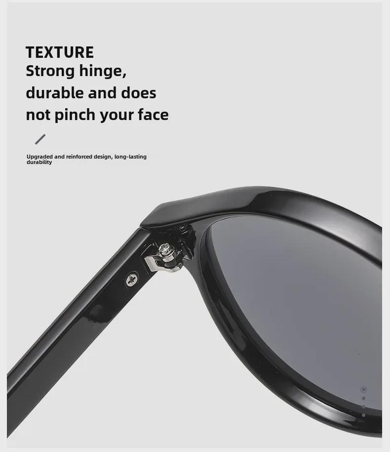 Корейский стиль модные женские черные солнцезащитные очки с модной желтой круглой оправой