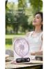 USB Rechargeable Portable Desktop Fan: High-Wind, Multifunctional, Perfect for Office, Camping, and Outdoors.