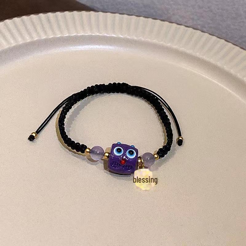 Имитация плетеного браслета из нефрита Хотан с пряжкой-миром, дизайн с двумя кольцами - женский подарок в этническом стиле