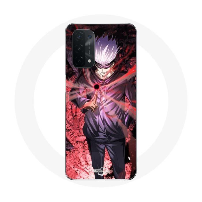 Чехол для Oppo A74 5G - MANIACASE - Сатору Jujutsu Kaisen - Гибкий - Аниме - Белый