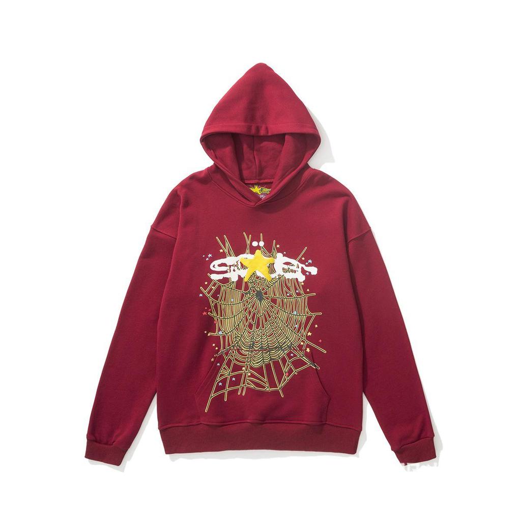 Унисекс Худи Sp5der 555555 с Паутиной и Объемными Буквами