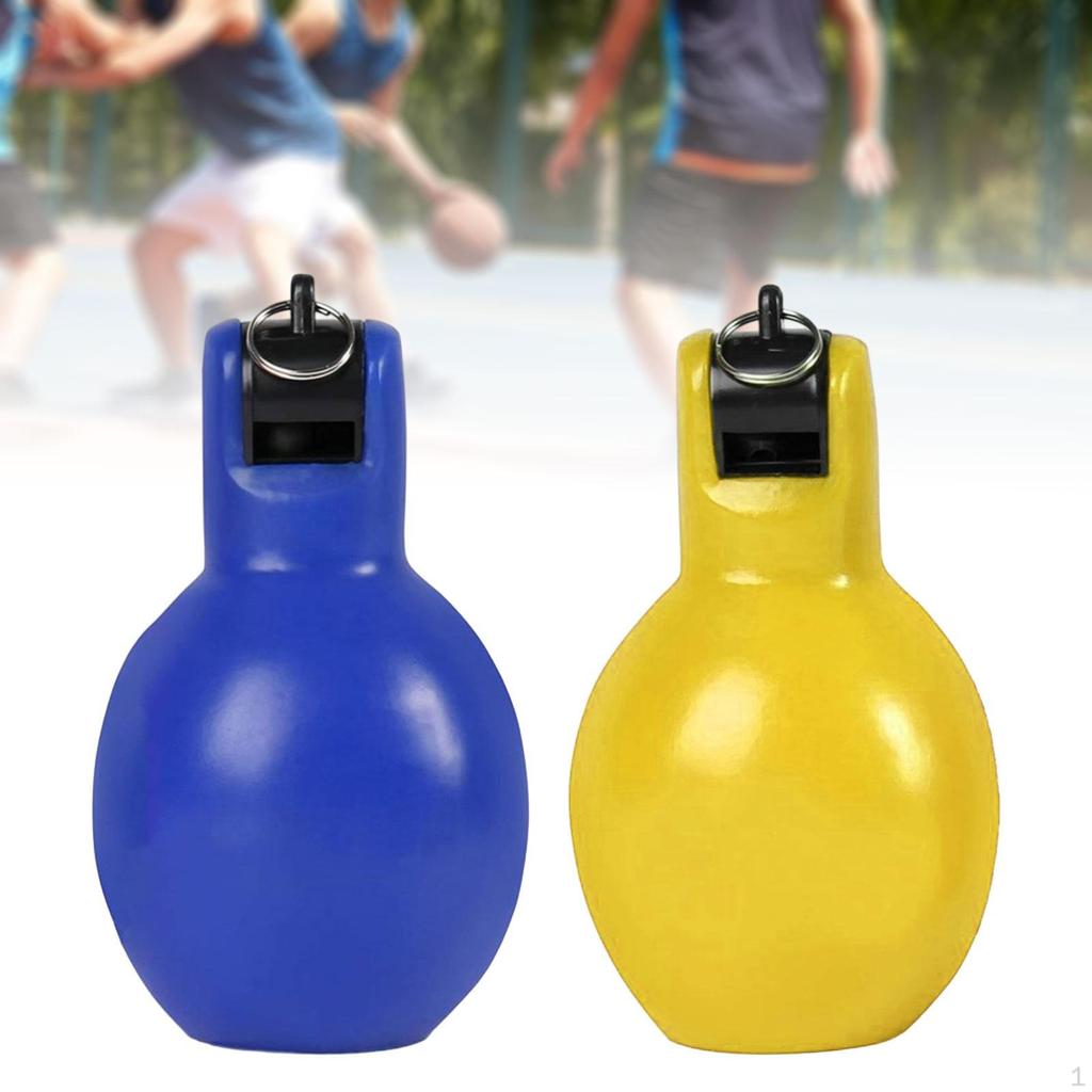 2 Pieces Hand Squeeze Whistles Trainer Whistle Portable Soft Loud Sports for Camping