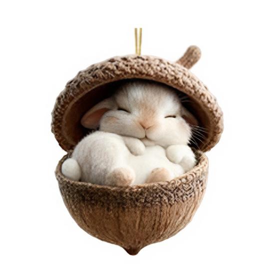 Уютные лесные желуди, 2D акриловые подвесные украшения в виде животных для рождественской елки, вечеринки в лесной тематике, домашнего декора