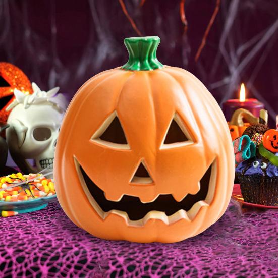 Тыквенный светильник на Хэллоуин, работающий от батареек, тыквенный фонарь, домашний настольный центральный элемент для вечеринки на Хэллоуин
