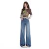 American tooling straight loose jeans women's autumn new mid-low waist narrow version wide-leg floor-mopping pants