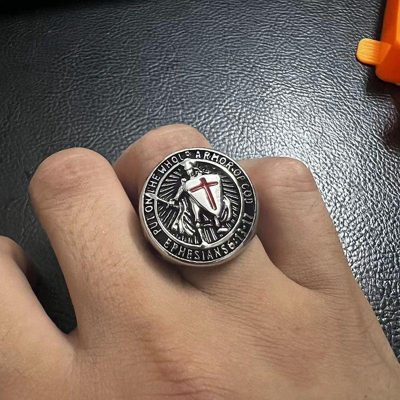 Vintage Cross Ring for Men Hiphop Jewelry Gold Silver Street Wear Accessory Punk Titanium Steel Finger Ring for Male