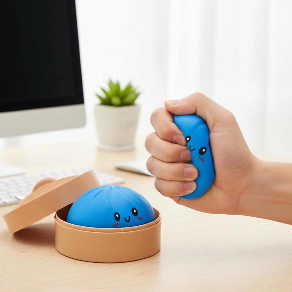 Разноцветные Дамплинг Сквиши Антистрессовые Мячики Фиджет Сенсорные Игрушки Симуляция Еды Сквиши Булочка с Пароваркой Мячик из Теста для Сжатия Подарки