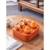 1set Of 6pcs Lucky Orange Ceramic Travel Tea Set Teapot & Cups Portable Tea Kit With Tray & Carrying Case Ideal For Outdoor Camping & Home Use Festive