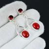 Натуральный красный коралл, серьги с драгоценными камнями из красного граната, серьги из стерлингового серебра 925 пробы, серьги-подвески из серебра ручной работы в стиле бохо, пасхальные подарки