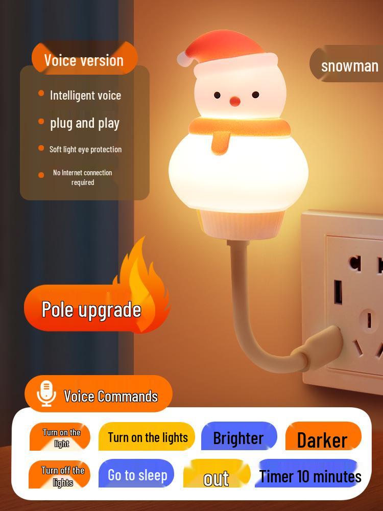 Voice-Activated Smart Night Light for Bedroom, Bedside, and Kids' Room