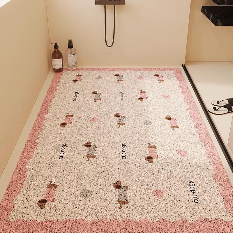 Коврик для душа и ванной комнаты Полное покрытие Полый Силиконовый Кольцевой Нескользящий Противоскользящий Коврик Дренаж Водонепроницаемый Легко чистить Для дома