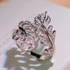 Huitan Fashion Fresh Style Leaves Finger Ring для женщин Посеребренное кольцо с кристаллами и кубическим цирконием Свадебная церемония Украшения для вечеринки