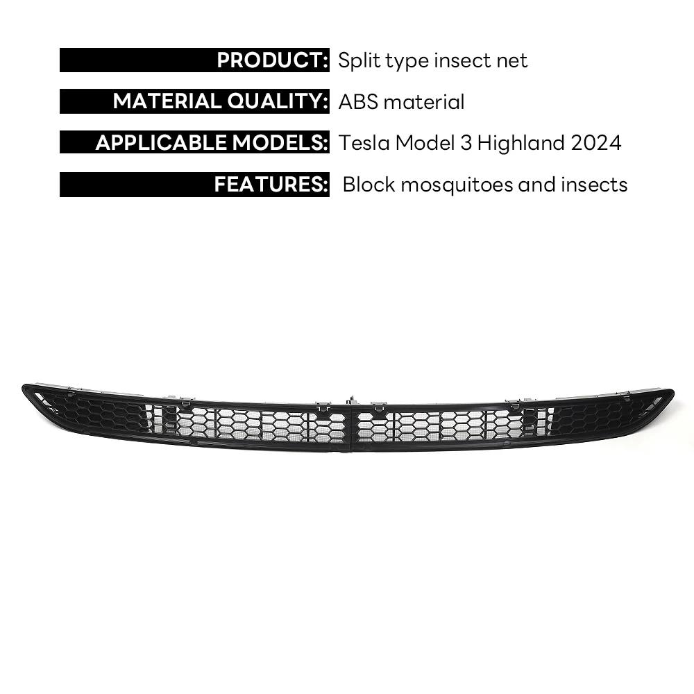 ckwjb7 For Tesla Model 3 2024 2025 2026 Model Y Juniper Grille Mesh Inserts Lower Bumper Anti Insect Net Dust Proof Vent Grille Cover