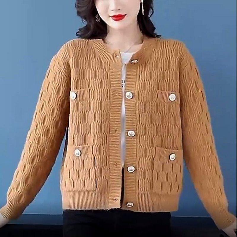 Осень-зима женский шерстяной вязаный кардиган новый модный тонкий свитер куртка женский длинный рукав высококачественный кардиган свитера женские теплые пальто