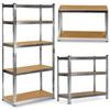 Metal Storage Shelf 183 X 90 X 40 Cm Humberg Hr-853 Silver