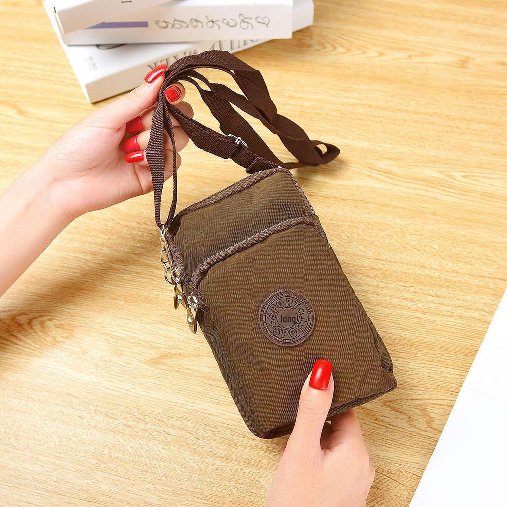 Women's Nylon Multipurpose Bag: Crossbody, Mobile, Coin Purse, Wrist & Neck Bag for Running