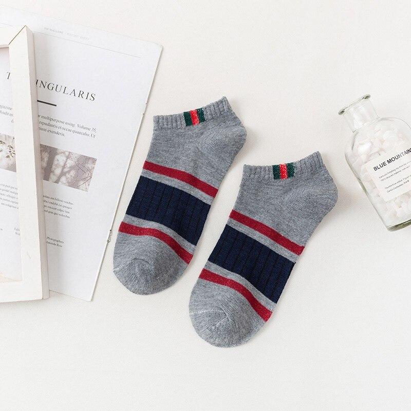 5 пар мужских повседневных носков-лодочек, простые, впитывающие пот, дышащие, вертикальные, параллельные брусья, носки-трубы