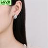 New 925 Sterling Silver Women Earrings Drop Shape Fashion High Quality Zircon All -Match Pair Ear Studs Earring Jewelry Gift