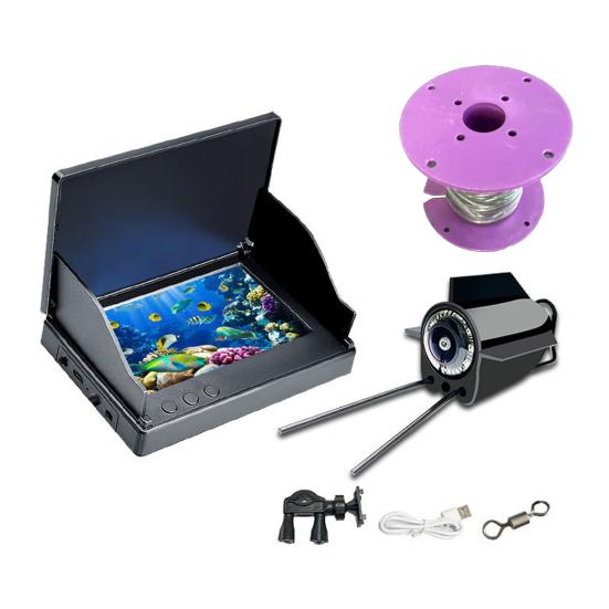 Подводная камера для рыбалки с 4,3-дюймовым экраном, эхолот с ночным видением, широкий угол обзора 220 градусов, водонепроницаемость IP68, высокая четкость