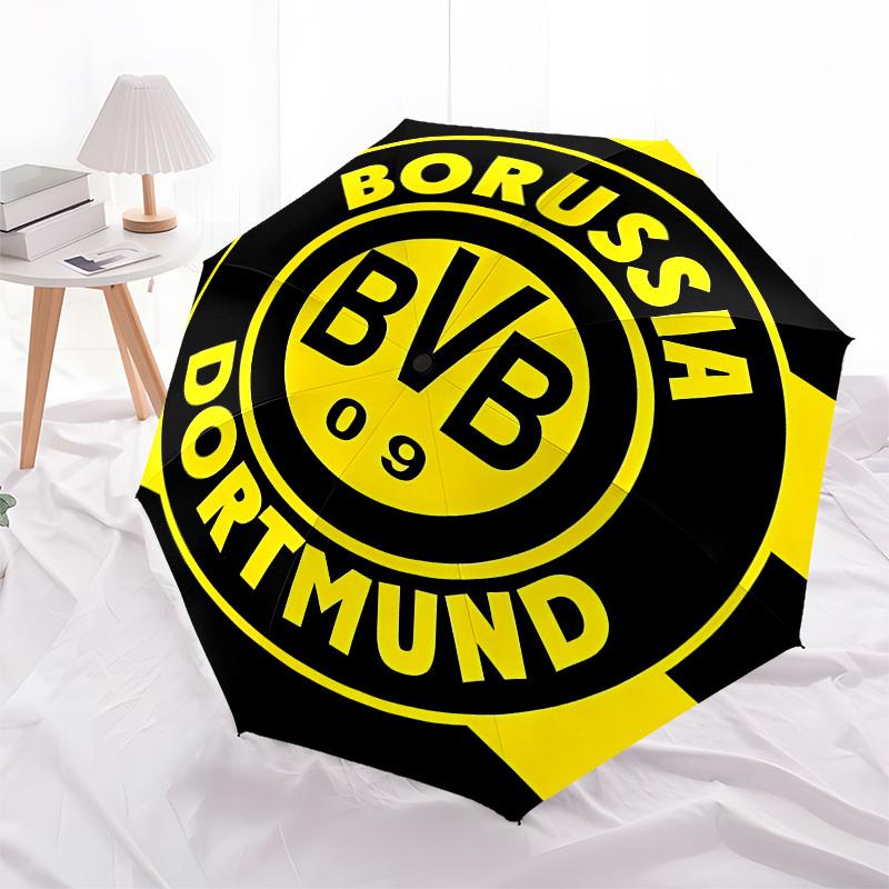 Боруссия Дортмунд, BVB Автоматическое Открытие и Закрытие, 8 Ребер Жесткости Портативный Зонт, Подходит для Мужчин и Женщин в Любое Время Года Идеальный