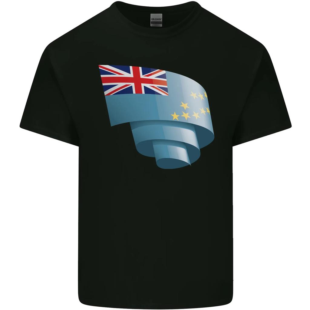 Curled Tuvalu Flag Tuvaluan Day Football Kids T-Shirt Childrens