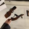 Niche High Heels Thin Strap Cool Slippers Women's Shoes Wear 2025 New Summer Temperament with Skirt Sandals