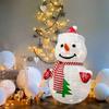 Светящийся снеговик со светодиодной подсветкой, складная снежинка из пайеток, уличный рождественский декор