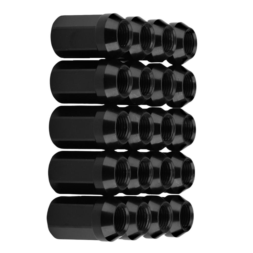20pcs Lug Nuts M12X1.5 Aluminum Red Wheel Nuts Hex 19mm Closed End Cone Seat Car Accessories
