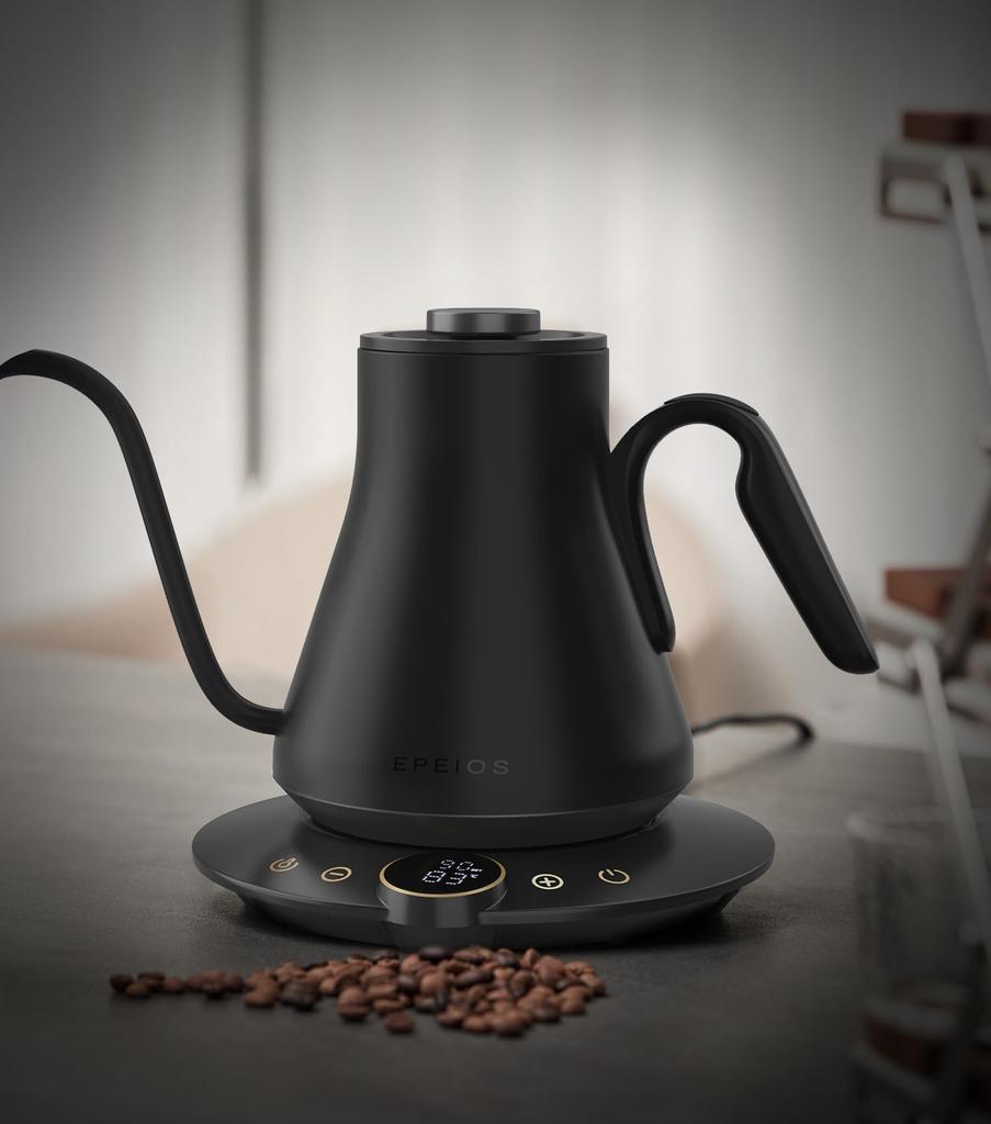 Epeios Electric Kettle Coffee Kettle Kettle Electric Precision Adjustment In Steps Drip Kettle Coffee Pot Narrow Mouth Drip LED Display Panel Electric