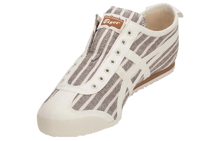 Men's Sneakers Onitsuka Tiger Mexico 66 Slip-On 'Cream Brown Pinstripes'